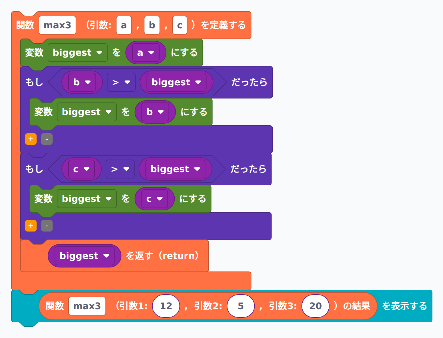 模範解答：3つの数の最大値